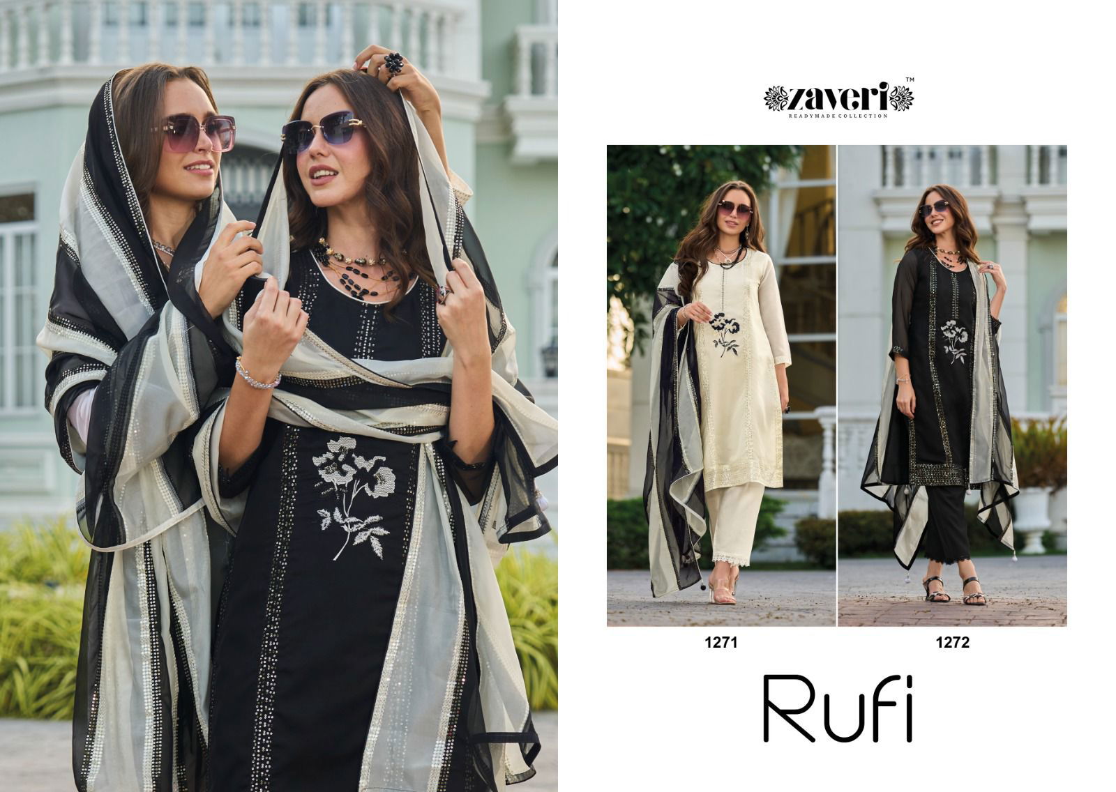 Rufi By Zaveri Heavy Organza Embroidery Kurti With Bottom Dupatta Wholesale Price In Surat
